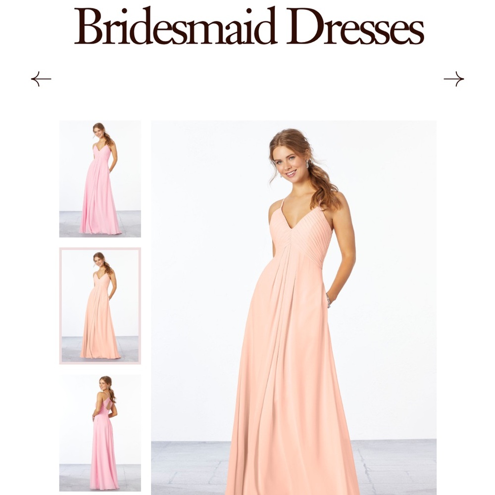 Mori Lee Pink Bridesmaid Dress